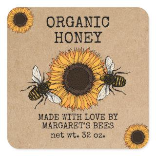 Honey Jar Labels Honeybee Honeycomb Bee Apiary