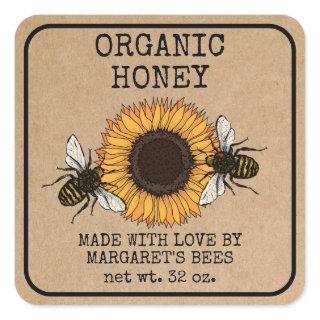 Honey Jar Labels Honeybee Honeycomb Bee Apiary