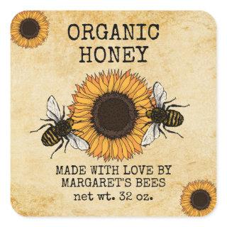 Honey Jar Labels Honeybee Honeycomb Bee Apiary