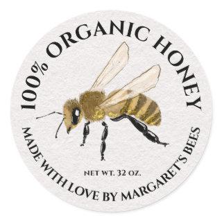 Honey Jar Labels Honeybee Honeycomb Bee Product