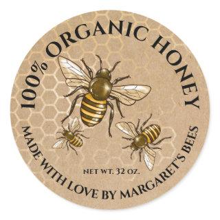 Honey Jar Labels Honeybee Honeycomb Bee Product