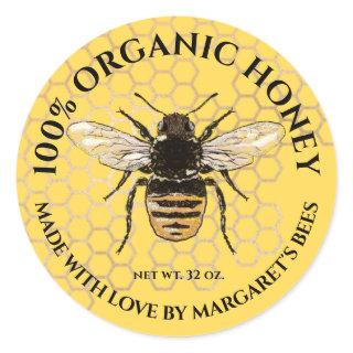 Honey Jar Labels Honeybee Honeycomb Bee Product