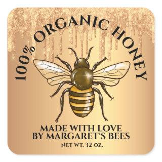 Honey Jar Labels Honeybee Honeycomb Made with love