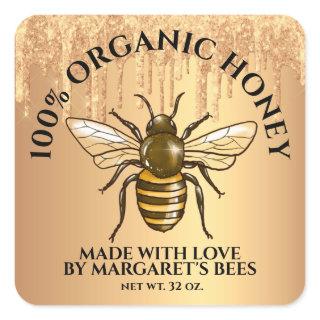 Honey Jar Labels Honeybee Honeycomb Made with love