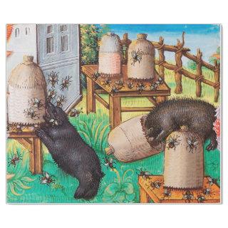 HONEY THIEF BEARS,BEES,BEE HIVES Medieval Apiarist