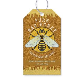 Honeybee Apiary Honey Jar Tags | Honeycomb Bee