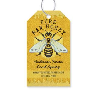 Honeybee Honey Jar Apiary Jar Tags | Honeycomb Bee