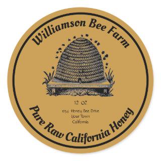 Honeybee Honey Jar Apiary Label | Pure Raw  Honey