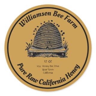 Honeybee Honey Jar Apiary Label | Pure Raw  Honey