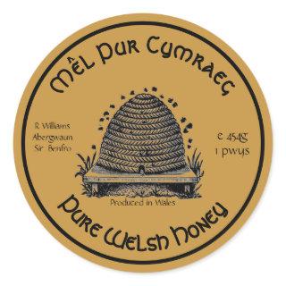 Honeybee Honey Jar Apiary Label | Pure Welsh Honey