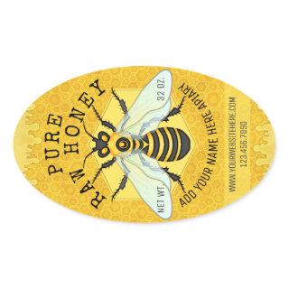 Honeybee Honey Jar Apiary Labels | Honeycomb Bee