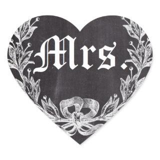 Honeymoon bride chalkboard future Mrs Heart Sticker