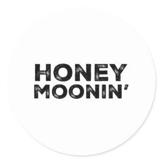 Honeymoon Vacation Couples Married Matching Honey  Classic Round Sticker