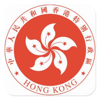 hong kong emblem square sticker
