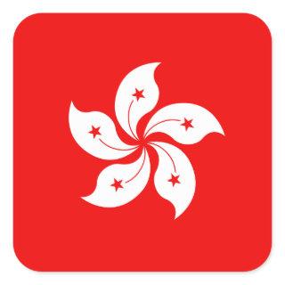 Hong Kong White Orchid Symbol Square Sticker