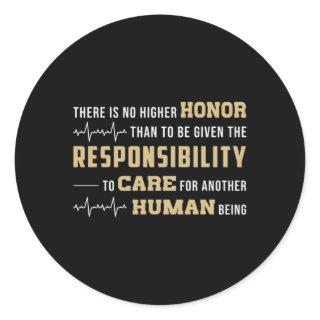 Honor Paramedic Fits Aid Ambulance EMS EMT Funny Classic Round Sticker