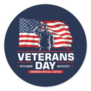 Honoring all who Served  Classic Round Sticker