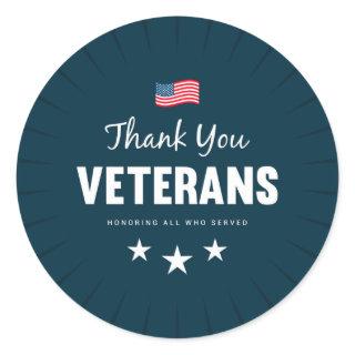 Honoring all who Served  Classic Round Sticker