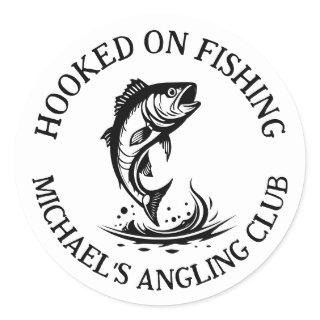 Hooked On Fishing Personalized Angler Classic Round Sticker