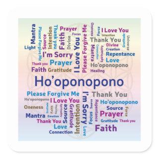 Ho'oponopono Word Cloud - Mantra - Self Love Square Sticker