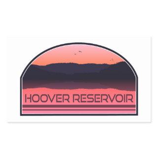 Hoover Reservoir Ohio Red Sunrise Rectangular Sticker