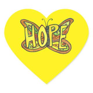 Hope Butterfly Word Art Inspirational Stickers