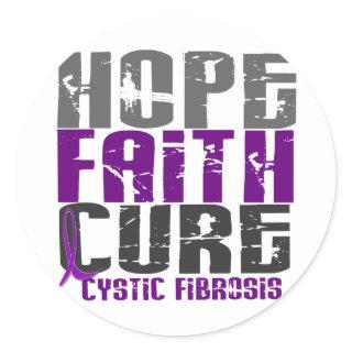 HOPE FAITH CURE CYSTIC FIBROSIS T-Shirts & Apparel Classic Round Sticker