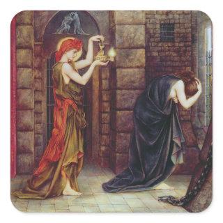 Hope in the Prison of Despair (oil on canvas) Square Sticker