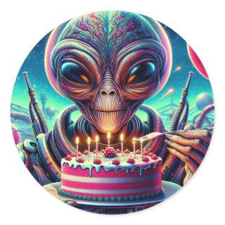 Hope Your Birthday is Out of this World | Alien Classic Round Sticker