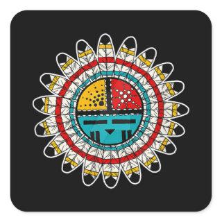 Hopi Kachina Native American Square Sticker