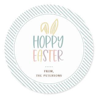 Hoppy Easter Bunny Ears Classic Round Sticker