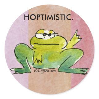 Hoptimistic Frog Stickers-1 Classic Round Sticker