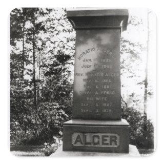 Horatio Alger's grave in Natick, Massachusetts Square Sticker