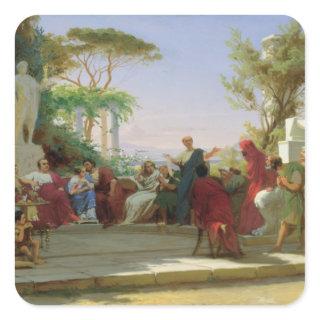 Horatius Reading his Satires to Maecenas, 1863 Square Sticker