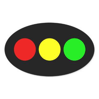 Horizontal Stoplight Oval Sticker