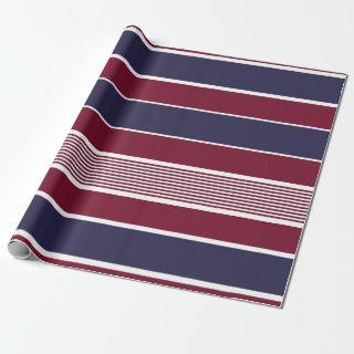 Horizontal stripes, burgundy, navy blue, white