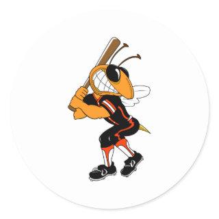 Hornet Ball Player Classic Round Sticker