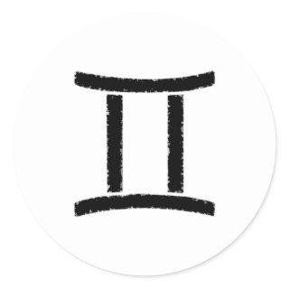 Horoscope Sign Gemini Symbol Classic Round Sticker