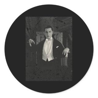 Horror Movie Monster Halloween Count Dracula Vampi Classic Round Sticker