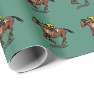 Horse and Jockey Pattern Dark Green