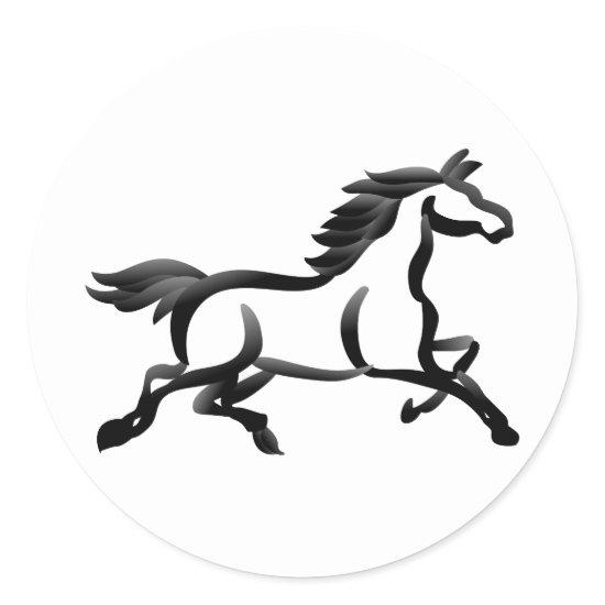 Horse Outline Classic Round Sticker