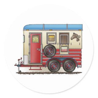 Horse Trailer Camper Classic Round Sticker
