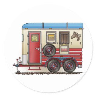 Horse Trailer Camper Classic Round Sticker