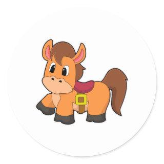 Horse with Saddle Classic Round Sticker