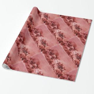 HORSES GRAZING ,Antique Red Pink