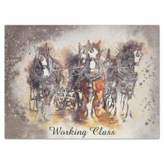 Horses Ploughing "Working Class" Tissue Paper