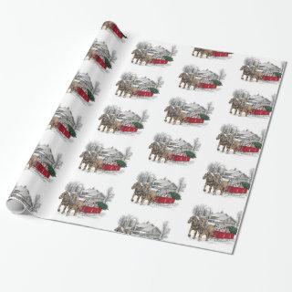 Horses Pulling Wagon Christmas