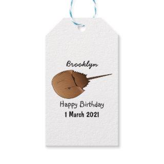 Horseshoe crab cartoon illustration gift tags