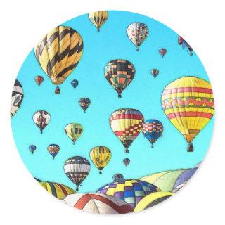 Hot Air Balloon Fiesta Digital Art Design Classic Round Sticker