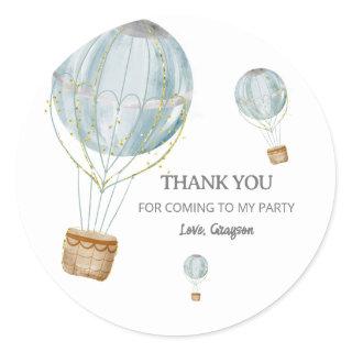 Hot Air Balloon Thank You Party Sticker